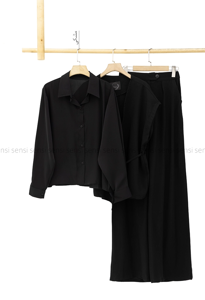 ست 3تیکه شومیز جلیقه شلوار کد1005378